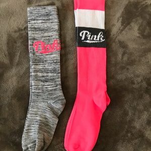Pink crew socks